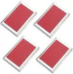 MSNL High Quality Stianless Steel & Synthetic Leather Red (Pack of 4) ATM 6 Card Holder (Set of 4, Red)
