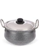 HOMETALES Aluminium Biryani Handi (3600ml), Hammertone Finish