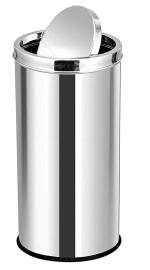Mofna Industries Silver Stainless Steel 50 L Industries Swing Dust Bin - 14 X 24 Inch