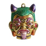 Salvus APP SOLUTIONS Metal Nazar Battu Wall Hanging Face Mask for Home, shops (Multicolour, 5 Inch)