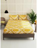 KOPA Extra Smooth Micro Double Bedsheet With 2 Pillow Covers -3pc set (la-vogue) abstract-yellow