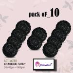 BADA HAIR ACTIVATED CHARCOAL SKIN WHITENING SOAP | Deep Cleansing, Anti Pollution & Tan Removal - COMBO PACK OF 10