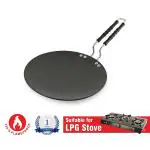 RBGIIT Hard Anozied Roti Paratha Phulka Tawa, 27.5 cm Diameter with Riveted Sturdy Handle - 5.25 mm Thickness, RC-111