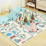 BUMTUM Waterproof Double Side Soft Reversible Non Toxic BPA Free Foam Baby Play Mat