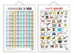GO WOO Combo of 2 Numbers 1-100 and Marathi Varnamala?Educational Posters | Charts for Kids