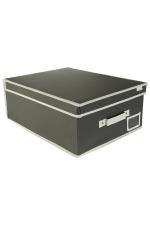 Lofa Grey Hardboard and Cotton Storage Box with Handle