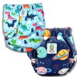 Earthy Lanes Cloth diaper for babies Washable & Reusable cloth diaper Multicolour Cotton Combo Pack Of Cotton Diaper with Insert and Fleece Liner (Pack Of 2)