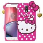 Trifty Silicone Hello Kitty Rubber Back Cover Case Compatible with Motorola Moto G4 Plus (Pink)