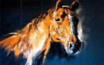 KUBE Color Pattern Horse Half Face 7 mm MDF Sparkle Lamination Full HD print painting | Wall Painting For Living Room| Bedroom| Home Decor |Hotel |Office|(Set of 5) (9.5 Inches X 30 Inches)