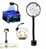 Vayinato Black Plastic Aquarium Nano Mini Small Fish Tank Multimode Wrgb Adjustable Bowl Clip On Light Black