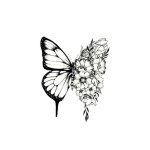 SIMPLY INKED Butterfly and Sunflower Temporary Tattoo, Designer Tattoo for all (Butterfly and sunflower tattoo)