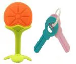 Grest Silicone Orange Fruit Shape Teether with Key Teether For Babies