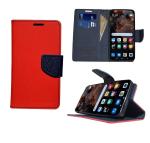 Fastship Samsung Galaxy A20s Flip Cover | Canvas Cloth Durable long life | Inside Pockets & Stand | Wallet Stylish Mercury Magnetic Closure Book Cover Leather Flip Case for Samsung Galaxy A20s - Red