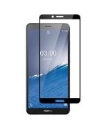 Lustree Nokia C3 Black Tempered Glass Scratch Proof and Bubble Free Screen Protector with Dry and Wet Wipe