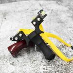 Marksman Strong Anti-Slip Design Double Screw Resin Slingshot for Outdoor Target Practice (Black Resin Double Screw Slingshot)