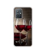 Casotec Wine Glass Design Printed Silicon Soft TPU Back Case Cover for Vivo iQOO Z6 5G