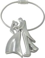 Blue Aura Gestione Silver Metal Couple Key Ring