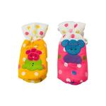 Ineffable Baby Feeding Bottle Cover with Polka Print & Cartoon Patch (Pack of 2)