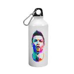 Morons White Aluminium Colorful Cristiano Ronaldo Sipper Bottle, 600 Ml