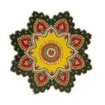 JRM Sunshine Lasers Acrylic Multicolor Round Shape N Diya Rangoli