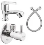 Prestige Pillar cock Angle Valve with 24 Inch Connection Pipe Angle Valve For Geyser/Wash Basin/Bathroom Toilet with Wall Flange