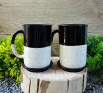 Vowgifty Ceramic Coffee Mug with Lid Set of 2| Microwave Safe Tea Cups| Coffee Cup| White Black