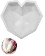 Inditradition Silicon Pinata Cake Pan Mould, 3D Diamond Shape Bakeware Pan, 8x6 Inches, Assorted Colour