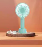 PB Softtech Mini Portable USB Hand Fan, Usb Fan Portable High Speed Built-in Rechargeable Battery Operated Summer Cooling Table Fan with Stand