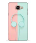 Bhaicover Samsung Galaxy A5 2016 Poly Carbonate 3D Printed Headphones Pink And Blue Mobile Phone Back Cover Case
