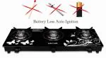 LivFlame Popular 3 Burner Designer Toughened Glass Auto Gas stove