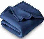 HOME STYLISH Plain Polar Fleece Heavy Weight Double Bed Blanket Warm Soft & Comfortable for Winter/AC Room/Hotel/Donation/Travelling 90X90 Inch Blue