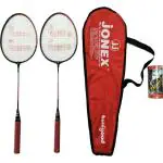 JJ Jonex Unisex Multicolor Junior Buniyad Badminton Kit With 2 Rackets And 3 Shuttlecocks