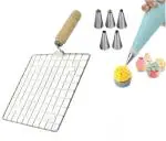 Urban Buy Multicolor Steel Nozzle And Handle Roasted Jali Kitchen Tool Set 7 pc