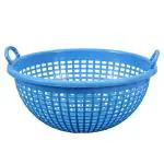Plastic Multipurpose Vessel Basket for Kitchen |Dish Rack - Large ,Round (Blue)