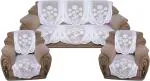 Wise Home Beautiful Wise Home Exclusive Royal Look Poly cotton Floral 5 Seater Sofa Cover - 10 Pieces (White Victoria Flower)