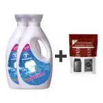 Taagror Easy Wash Liquid Detergent For Top Load And Front Load Washing Machine With Free 1 Pouch Descaler/Washing Machine Cleaner 1 Lt (Pack of 2)