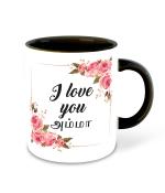 Whats Your Kick I Love You Mom in Tamil Language Design Printed Black Ceramic Coffee Mug and Tea Mug 325ml