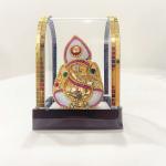 FRIZKA Home Decor | Ganesha Idol | Lord Ganesha Idol in Glass Box | Ganesha Idol Figurine Showpiece | Ganesha Idol for Car Dashboard | Height 8.5 cm, Length 6.5 cm, Width 5 cm