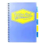 Pukka Pad A4 Size Single Line Ruled Subject Book 6 Subject Book For College Perforated Pages Repositionable Dividers With Storage Pockets Blue Cover Pastel Range