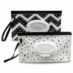 kunya Baby Wipe Dispenser Portable Refillable Wet Wipe Holder Pouch Pack of 2