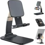 Meclwell Phone Stand, Foldable Tablet Stand Adjustable Cell Phone Desk Holder Cradle Dock for Mobile Phone Mobile Holder Mobile Holder (black)