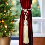 Amit Creations Modern Curtain Tieback Rope Tassels |Pack of 4 Pieces | Cream Decorative Curtain Holders Tieback Curtain Clips Tieback Hooks | Curtain Tie Rope for Home & Office Decoration |Parda Holderss |Windows Curtain Hook Accessories.