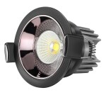 Kolors 12W Deep concealed LED COB Spot Light Round Black Body with Steel Gold Chrome Finish Reflector | Recessed LED Spotlight | Recessed LED ceiling light for indoor & outdoor (Warm White) [Kornet]