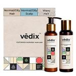 Vedix Ayurvedic Hair Care Combo Pack, Customized Anti Hair Fall Shampoo and Hair Oil for Normal/Oily Hair with Normal-Oily Scalp & Curly-Wavy Hair - 200 ml