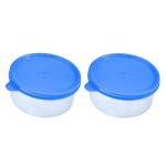 Oliveware Magic Stainless Steel Containers | Airtight Lids - Store Food in Plastic Free Container | Spill Proof (Blue, Set of 2 - 450ml)