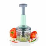 I-TECH 900 ML Push Chopper Manual Food Chopper and Hand Push Vegetable Chopper, Cutter, Mixer Set for Kitchen with 4 Stainless Steel Blade