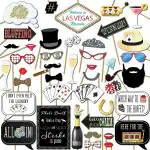 Festiko Casino Photo Booth Props 41 Pc Selfie Props Las Vegas Party Decorations Casino Theme Props Game Night Photo Booth Props