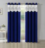 La elite Blue Light Filtering Polyester Valance Readymade Eyelet Curtains For Window 5 x 4 ft (2 pcs)