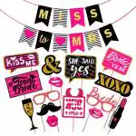 Zyozique Bridal Shower / Bachelorette Party Decorations - Bunting Banner & Photo Prop 16 Pcs
