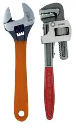 ACHRO Open End Combo kit of 14 Inch Pipe Wrench and 12 Inch Adjustable Wrench (Large)